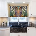 thumbnail image 5 of Yayeee Kitchen Curtains Tier Pair Light Filtering 27"x24" Rod Pocket Short Cafe Window Panel, White Floral Garden, 5 of 7