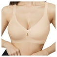 thumbnail image 1 of Fgnfyis Women's Solid Color Front Open Bust Support Bra Thin Style with Easy on Design Bras for Women Beige L, 1 of 9
