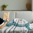 thumbnail image 3 of Narwhal Soft Flannel Fleece Throw Blanket, Couple of Whales with Horns in Love Valentines Day Themed Nautical Illustration, Cozy Plush for Indoor and Outdoor Use, 70" x 90", Multicolor, by Ambesonne, 3 of 5