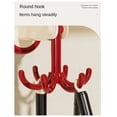 thumbnail image 3 of Six-Claw Hook Multi-Function Spatula Spoon Kitchenware Storage Rack Retro Suction Cup Seamless Wall Hanging Red, 3 of 10