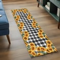 thumbnail image 4 of Runner Rug 2 x 6 Ft, Sunflowers Washable Non-Slip Floor Mat for Kitchen Hallway/Entryway, Farmhouse Summer Floral Black White Plaid Long Kitchen Runner Area Rugs for Living Room, Low-Profile, 4 of 7