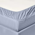 thumbnail image 3 of 600 Thread Count 100% Egyptian Cotton Striped Sheet Set - Deep Pocket Sheets (Queen, Blue), 3 of 5