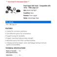 thumbnail image 2 of Front Upper Ball Joint - Compatible with 1976 - 1986 Jeep CJ7 1977 1978 1979 1980 1981 1982 1983 1984 1985, 2 of 2