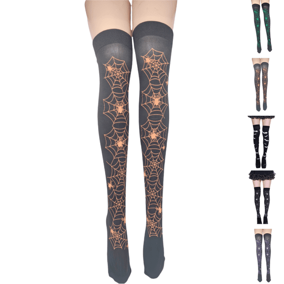 HAJWOH Halloween Thigh High Long Stockings Over Knee Cosplay Festival Party Stockings