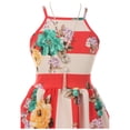 thumbnail image 3 of Little Girl Sleeveless Floral Stripe Graduation Wedding Flower Girl Dress USA Coral 4 JKS 2136 BNY Corner, 3 of 4