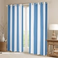 thumbnail image 2 of Manfei Classic Stripe Blackout Curtains,Modern Geometric Curtains Pack of 2 (42x84 Each), Blue White, 2 of 6