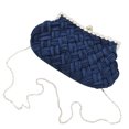 thumbnail image 2 of Elegant Braided Pleated Glitter Rhinestone Clutch Evening Bag, 2 of 4