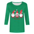 thumbnail image 5 of qelini Womens 3/4 Sleeve T Shirts Dwarf Print Pullover Basic Tee Crewneck Lightweight Tunic Casual Holiday Blouses, 5 of 5