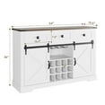 thumbnail image 3 of Farmhouse Sideboard Buffet Cabinet with Storage,Large Kitchen Sideboard Cabinet,Coffee Bar Cabinet with Sliding Barn Door,54" Wine Cabinet with 3 Drawers,Storage Cabinet for Kitchen,Dining Room, 3 of 6