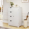 thumbnail image 4 of Costway Wooden 4 Drawer Bathroom Cabinet Storage Cupboard 2 Shelves Free Standing White, 4 of 10