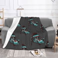 thumbnail image 2 of XMXT Throw Blanket, Cartoon Coyote Art Pattern Black Machine Washable Blankets for Sofa, 40 x 30 inches Gray, 2 of 9