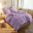 thumbnail image 6 of XeGe 2 Pack Soft Fluffy Faux Fur Pillow Cases, Plush Fuzzy Pillow Shams Pillowcases, Shaggy Furry Velvet Decorative Long Pillow Covers for Bed Sofa Couch, Zipper Closure, Standard Size, Lavender, 6 of 6