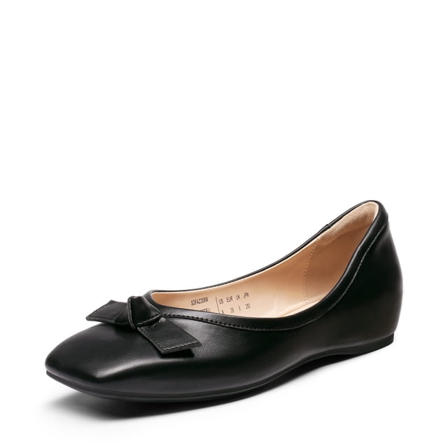 Zapatos planos DREAM PAIRS para mujer, cuña baja negra, talla 8.5