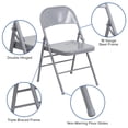 thumbnail image 5 of Flash Furniture HERCULES Series Triple Braced & Double Hinged Gray Metal Folding Chair, 5 of 12