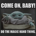 thumbnail image 2 of Girl's Star Wars: The Mandalorian The Child Do The Magic Hand Thing  Graphic Tee Black Medium, 2 of 4