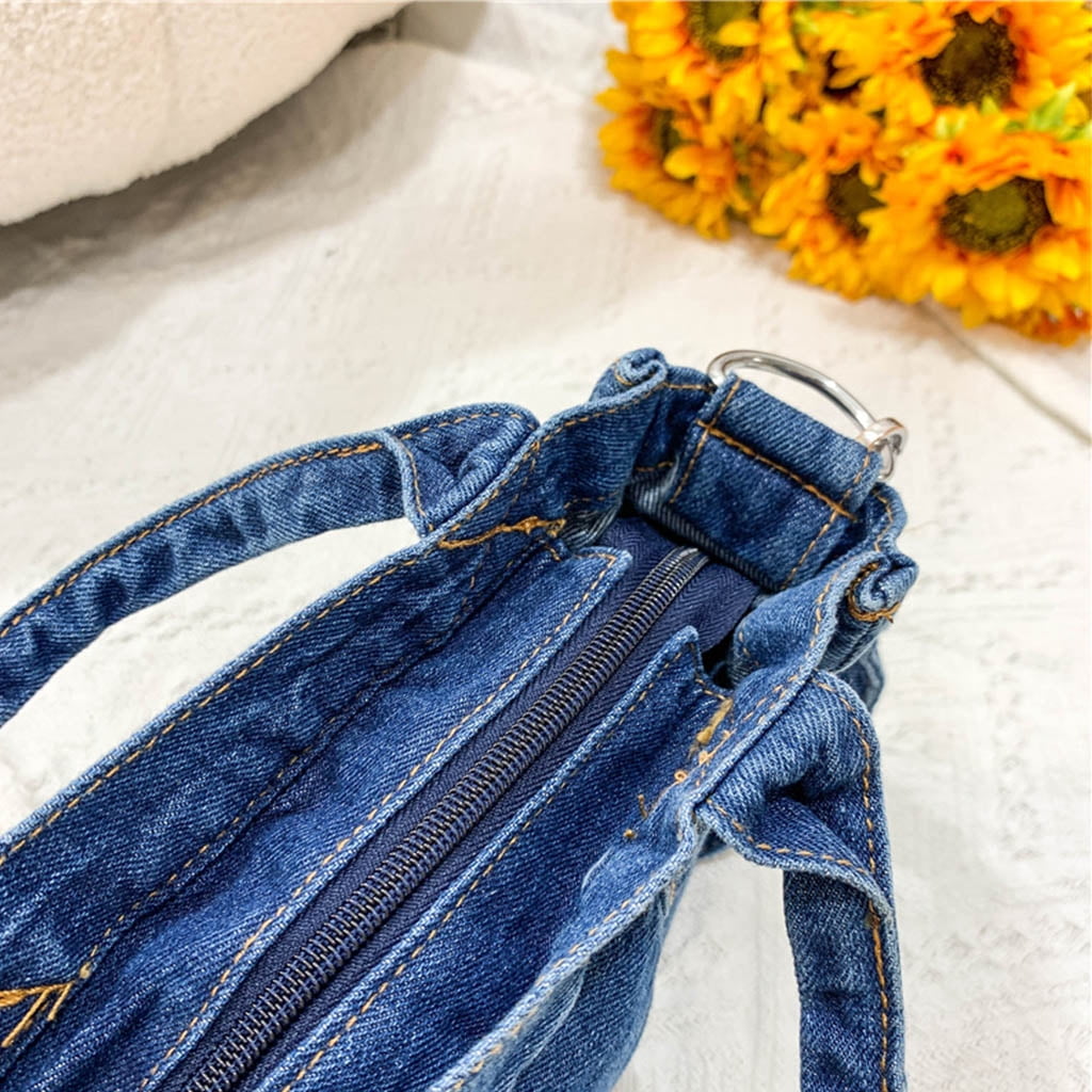 Ichic Boutique Womens Denim Crossbody Bags Purse Blue Jeans