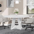 thumbnail image 1 of Tribesigns 47-Inch Round Conference Table for 4-6, Wooden Meeting Table with Thick Top & Wood Base, Modern Training Desk for Conference Room (White), 1 of 4