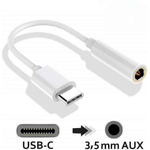 USB C to 3.5mm Aux Cable, USB C to 3.5mm Female Adapter, Type C to 3.5mm Audio Adapter for OnePlus 8T Noise Cancelling Headphones Jack Converter Adapter for OnePlus 8 7T Pro,White