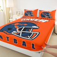 thumbnail image 4 of Erosebridal Vintage Football Helmet Bed Sheets Set Twin Size, Soccer Sport Bed Sheets Twin, Orange Navy Twin Sheet Sets, Breathable Room Decoration, 3pcs, 4 of 6