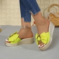 thumbnail image 4 of Eltusu Women Slide Sandals, Fashion Open Toe Soft Bottom No Slip Summer Wedge Shoes Yellow Size 7.5, 4 of 9