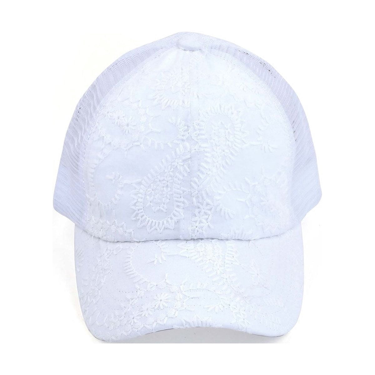 CC Paisley Criss-Cross Elastic Back Women's Ponytail Dad Cap Hat