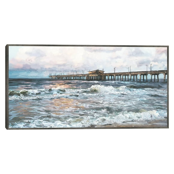 Cuadro Decorativo - Luz del muelle crepuscular Jr Impresión en canvas, estrechado