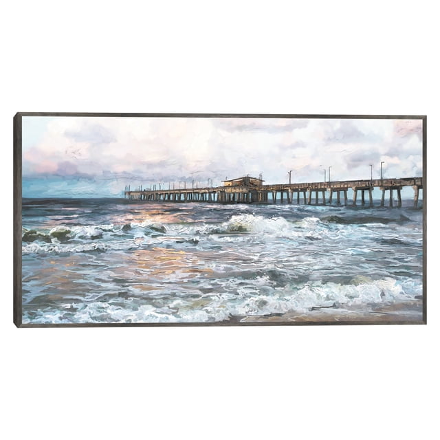 Cuadro Decorativo - Luz del muelle crepuscular Jr Impresión en canvas, estrechado