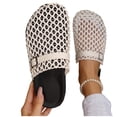 thumbnail image 4 of Slides for Women Summer Women's Slide Sandals Versatile Plus-Size Closed-Toe Buckle Strap Thick-Soled Breathable Beach Shoes Slippers, White-37, 4 of 9