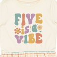 thumbnail image 4 of Inktastic Five is a Vibe 5th Birthday Retro Colors Girls Toddler Dress, 4 of 5