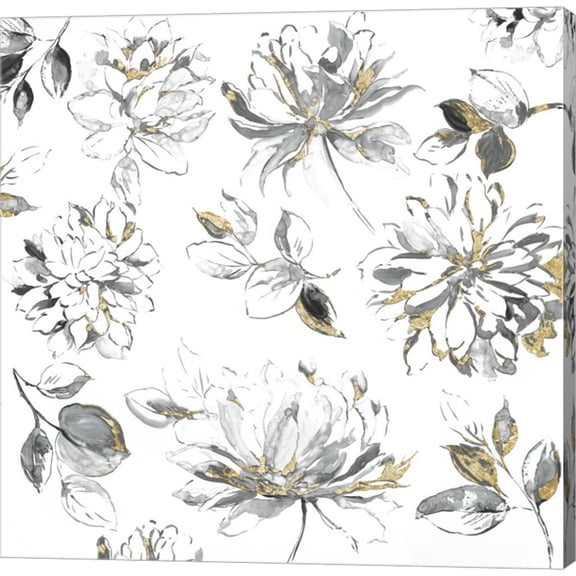 Flora Outlines by Asia Jensen, Canvas Wall Art, 12W x 12H