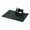 Black Leather 2-Piece Desktop Organizer Desk Set