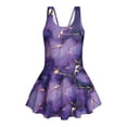 thumbnail image 6 of DISNIMO Marble Print Girls Swimsuit Kids One Piece Bathing Suit Sleeveless Swimwear Skirted U Neck Breathable Swim Dress 3-4Y, 6 of 8
