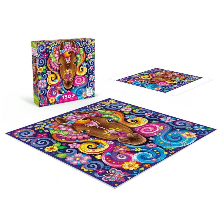 Ceaco Groovy Animals Horse 750 Piece Colorful Jigsaw Puzzle with