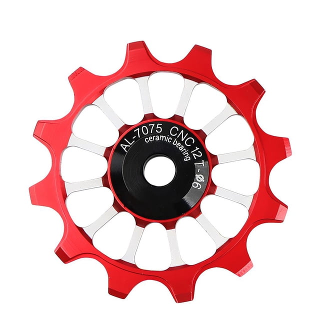 Soidarity Polea de desviador trasero de bicicleta profesional de 12T Rueda de guía de polea de aleación de aluminio con rodamiento de cerámica ligera Ciclismo No.1 Soidarity OD010398-01