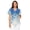 Blue Flower Print, variant on Nurse Scrubs for Women V Neck Short Sleeve Plum Blossom Printed Tops Breathable Plus Size Nursing Uniforms with Pockets