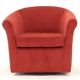 thumbnail image 2 of Fox Hill Trading Marlee 19"H Polyester Fabric Swivel Club Chair in Red, 2 of 4