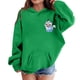 thumbnail image 1 of Moonsky Sudadera con capucha y cordón HUNTRX, estampado de grupo de chicas coreanas, jersey corto, suave y cómodo, top de manga larga para primavera y otoño. Verde 150, 1 of 5