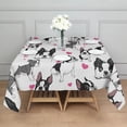 thumbnail image 3 of Pug and Love Heart Square Tablecloth,Waterproof Square Table Cover,Wipeable Spillproof Washable Table Cover for Home Kitchen Party Decor 42"X42"(107x107cm), 3 of 6
