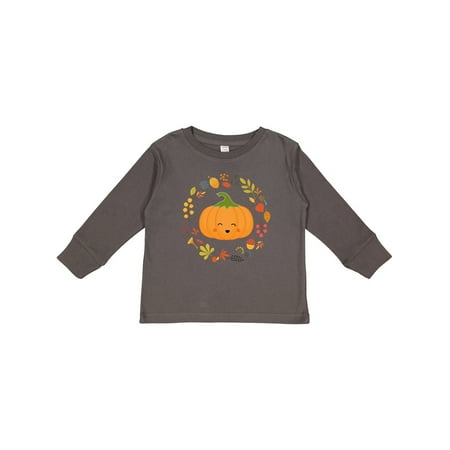 

Inktastic Thanksgiving Wreath Autumn Fall Pumpkin Gift Toddler Boy or Toddler Girl Long Sleeve T-Shirt