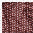 thumbnail image 4 of Soimoi Toile de Coton Rouge Feuilles & Anémone Imprimé Floral par la Cour 42 Pouces de Large, 4 of 5