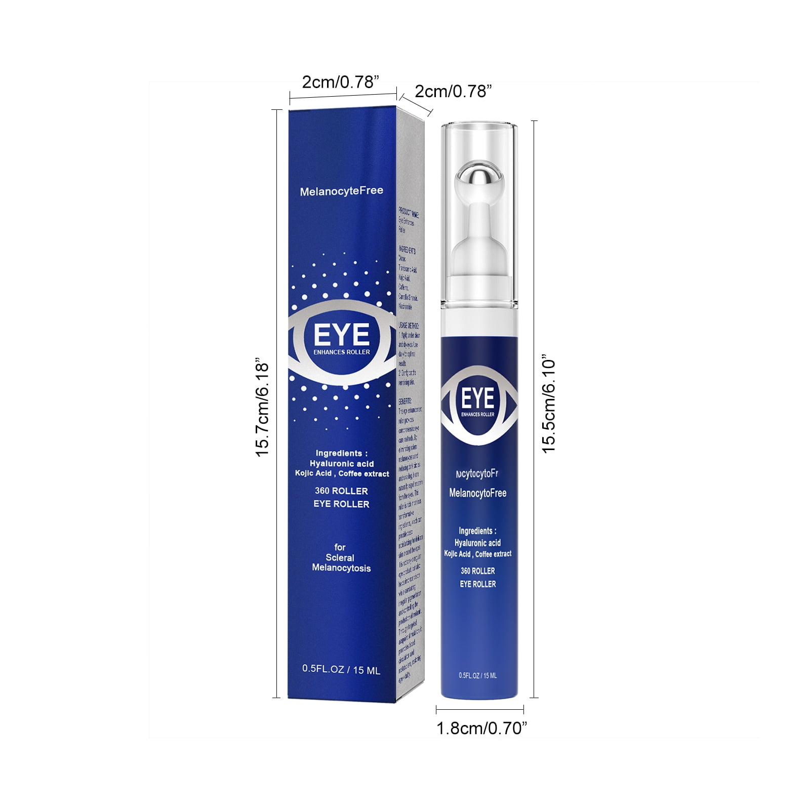 Alvantor Eye Serum Roller for Dark Circles and Puffiness with Hyaluronic Acid, 0.5 fl. oz