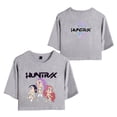thumbnail image 1 of Pop cazadora para niña Round-Neck Printed Anime Trio Poster T Shirt （Pink）, 1 of 3