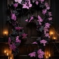 thumbnail image 5 of Purple Halloween Vine Garland, Battery Operated Lighted Black Twig Decor with Bat Accents, Spooky Artificial Vine for Mantel, Fireplace, Stair, Indoor & Outdoor Halloween Party Decoration, 5 of 7