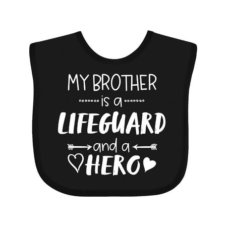 

Inktastic My Brother is a Lifeguard and a Hero with Hearts Gift Baby Boy or Baby Girl Bib