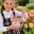 thumbnail image 4 of YHAICO Easter Candy Eggs Small Flower Basket Egg Buckets Gifts Tote Bags Egg Hunt for Spring Theme Party Favors(Macron Color) Cord Basket for Countertop Coffee Table Cosmetics and Miscellaneous, 4 of 6