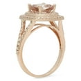 thumbnail image 2 of Dazzlingrock Collection 14K Cushion Cut Morganite and Round Cut White Diamond Halo Bridal Engagement Ring, Rose Gold, Size 6, 2 of 4
