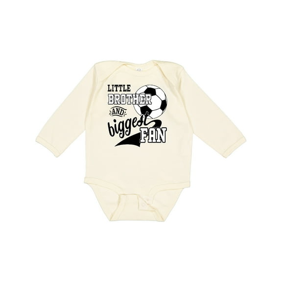 Inktastic Little Brother and Biggest Fan Soccer Player Boys Long Sleeve Baby Bodysuit