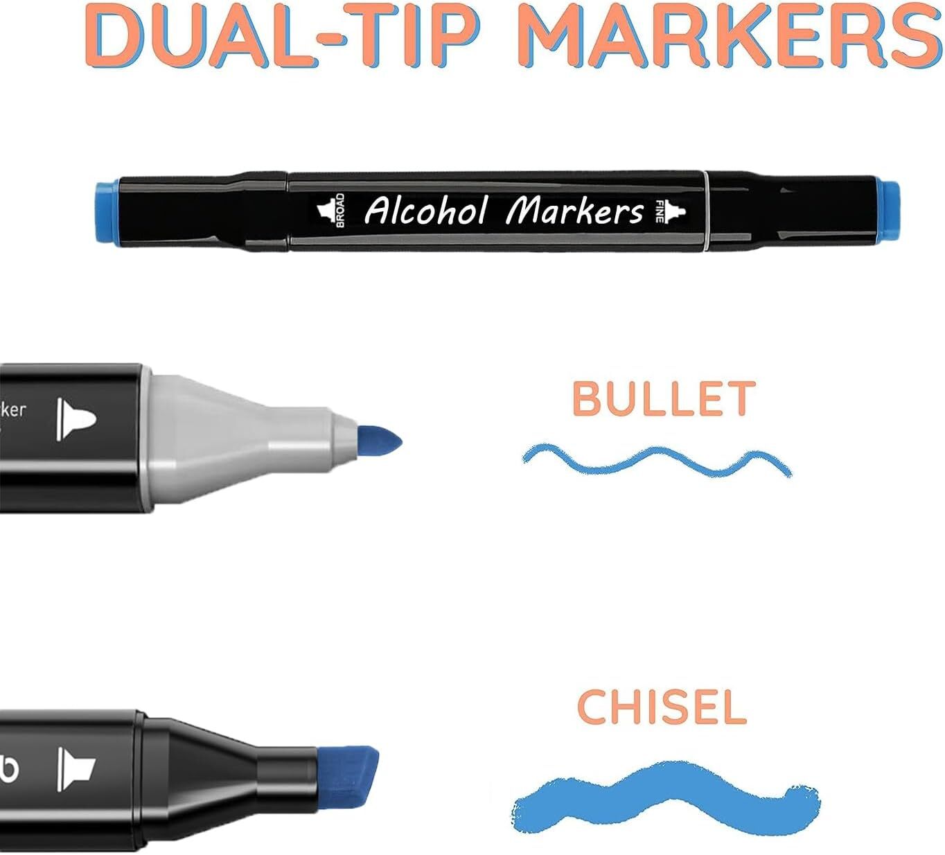 Anunu 100-Color Alcohol Markers Set with Carrying Case photo 2
