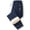 hgg448-Blue, variant on Men's Solid Elastic Waist Drawstring Sherpa Lined Pants, Warm Long Trousers for Winter Cold Weather Comfort