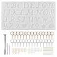 thumbnail image 1 of Moldes de resina con letras del alfabeto, antiadherentes, fáciles de limpiar, para hacer joyas y llaveros. Equipo estándar, 1 of 9